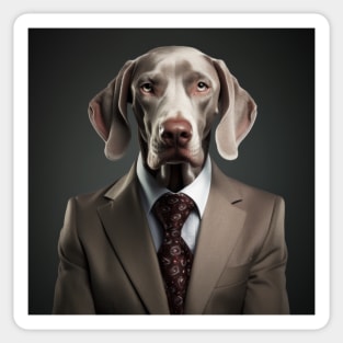 Weimaraner Dog in Suit Sticker